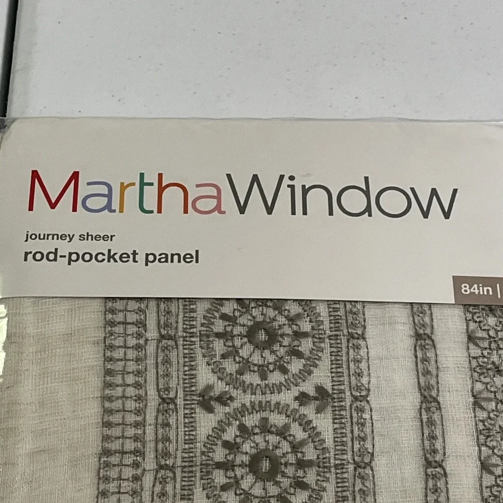 Martha Window‎ Journey Sheer Rod Pocket Panel Aluminum Khaki Set 50x84